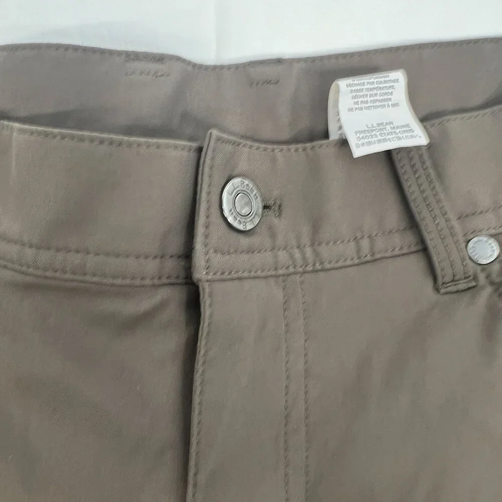LL Bean Fully lined Nylon Spandex Stretch Men's Brown Outdoor Pants - Size 36 29